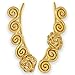 Ancient Greek Spiral Earrings, Gold Plated 925 Sterling Silver, Artistic Expressive Hypoallergenic - Handmade by Emmanuela