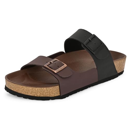 Image of Centrino Men's Berkin-Style Slip-On Sandals | Open Toe Design | Soft PU Footbed | Lightweight & Comfortable | Arch Support | On-Grip Sole | Casual Outdoor Wear (9209)