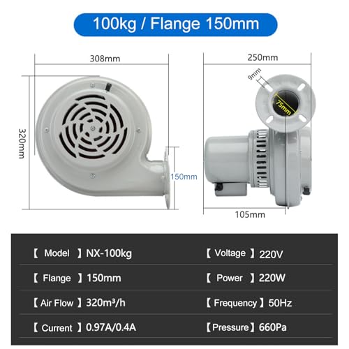 Ventilador industrial de 2800 rpm, tolva de secado, funcionamiento continuo de bajo ruido, motor de cobre resistente al calor, equipo de mezcla de plástico