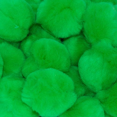 1 inch Neon Green Small Craft Pom Poms 100 Pieces