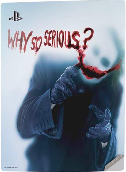 Skinit Decal Gaming Skin Compatible with PS5 Digital Edition Console - Officially Licensed The Dark Knight Why So Serious Design