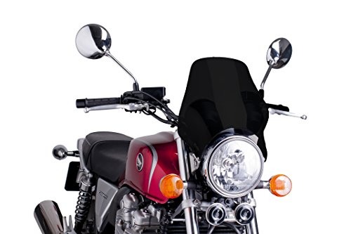 Puig 0869N Motorrad-Windschild Windschutzscheibe für Naked-Modelle schwarz