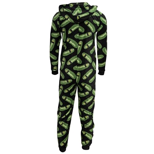 Rick and Morty I'm Pickle Rick Adult Unisex Black and Green Pajama Union Suit3