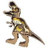 Dinosauro Craft di vernice in legno | Kit di pittura di dinosauro per bambini | Dinosauri in legno multi-strato 3D per bambini | Ornamenti squisiti portatili per il natale di Pasqua di compleanno