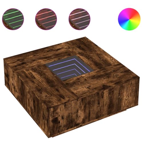 Table Basse Salon Chêne Fumé Multifonction Table Appoint LED RGB - 3