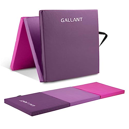 Gallant Tri-Folding Gymnastics Mat with Carrying Handle - 6ft Long High Density 5cm Thick Foam Non-Slip Crash Pad, Exercise Gym Mats for Home Yoga, Pilate, & Fitness Workout Tumble Mat for Gymnastics