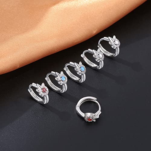 Ritach Small Hoop Earrings For Kids Girls Sterling Silver Plated Hypoallergenic Cute Unicorn/Bee/Panda Huggie Earrings For Women #TOP2