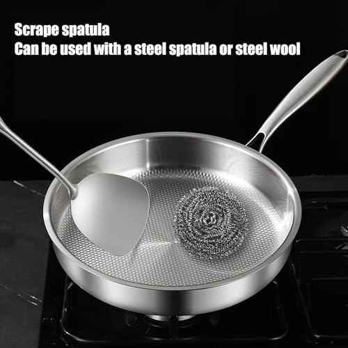 Bratpfanne, Antihaft-Bratpfanne aus Titanlegierung, langlebiger Edelstahlboden, gleichmäßige Wärmeverteilung, Kochen zu Hause, in der Küche, im Apartmentrestaurant, beim Camping, mehrere Größen, Zoll,