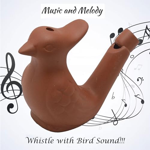 Image of KraftsKala Bird Nest with Two Whistles, Exciting Fun Water Whistles Mimics Bird Sounds for Balcony, Hanging Cage, Breeding Box for Sparrows, Budgies, Love Birds, Finches, Parakeets