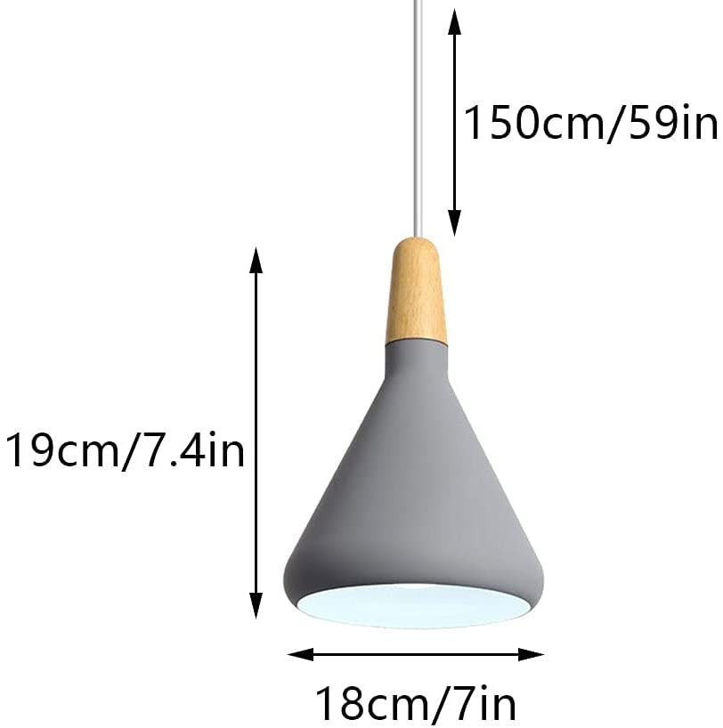 Lámpara colgante E27 de aluminio minimalista estilo nórdico para dormitorio 7