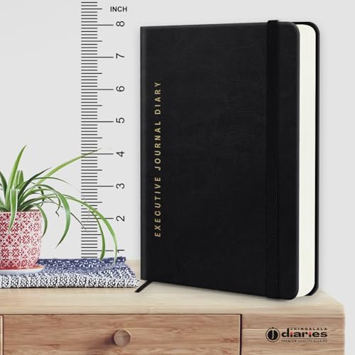 Jhingalala PU Leather Hard Bound Executive Diary, Black, A5 - Image 8