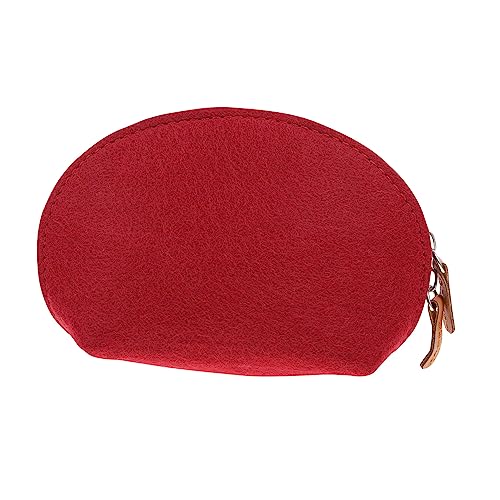 1Pc Stylish Red PU Sequined Coin Purse for Creative Shell Design Durable Wallet for Change and Cosmetics for