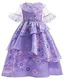 Enhenenhen Disfraz Isabella Encanto Disfraces Isabela Costume Outfit Niña 4-10 Disfraz Mirabel Dolores Madrigal Niña Vestido for Halloween, Masquerade, Party