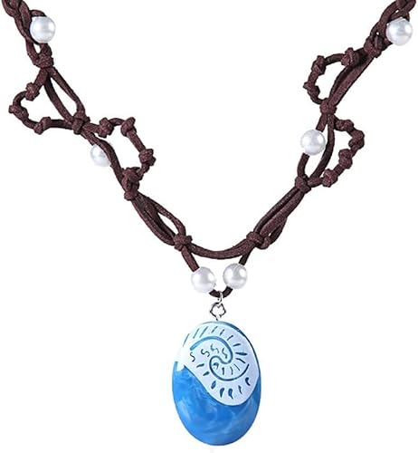 Clataly Ocean collano, tessuto a mano imitazione perla collano catena e ciondolo blu per donne