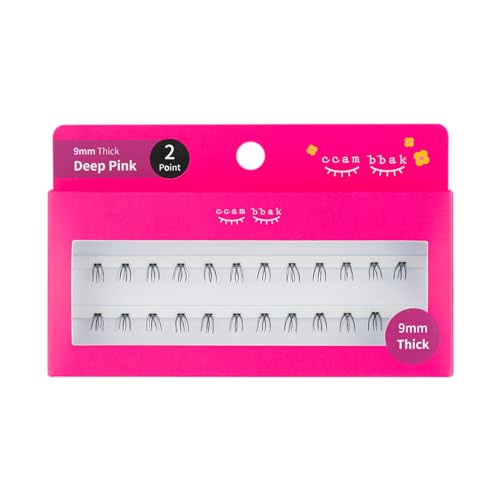 CAMBBAK カンパク 部分つけまつげ アイラッシュ まつげエクステ 半永久 アイドル Eyelash タイプ 8mm~12mm マツエク セルフ つけまつげ ナチュラル 人気 DIY つけまつ毛 (9mm Thick (Black), 2 Point)