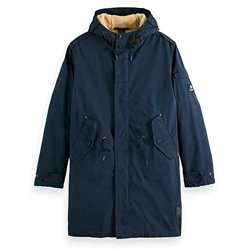 Scotch & Soda Herren Jacket with Teddy Lining Parka, Navy 0004, L