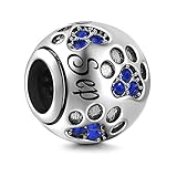 Birthstone Charm for Pandora Charms Bracelet Dog Paw Jan-Dec Birthday Crystal Charms for Bracelet and Necklace (September)