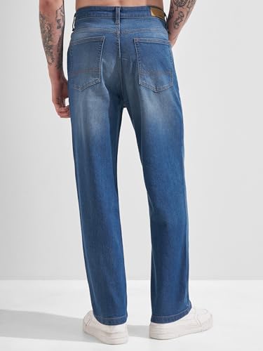 Image of Highlander Men Men's Straight Relaxed Fit Jeans | Stretchable | Everyday Comfort & Style| Jeans for Man|Premium Cotton Blend