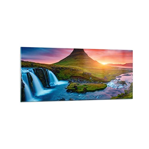 Tableau en Verre Cascade d Islande Panoramique 120x50cm GAB2963