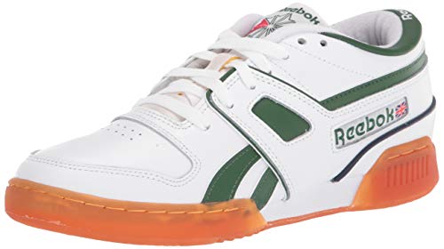 Reebok Men's PRO Workout LO Sneaker, White/utility green/vector Navy,7.5 M US