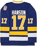 Hanson Brothers #17 Steve Charlestown Chiefs Slap Shot Blue Moive Hockey Jersey Stitched Letters and Numbers S-XXXL