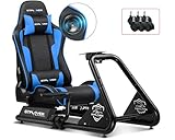 support haut parleur sur pied 【FACILE À ASSEMBLER ET À RANGER】: Le simulateur de conduite est facile à assembler et peut également être facilement plié ou démonté selon les besoins. Il est donc facile à ranger ou à transporter lorsqu'il n'est pas utilisé.Les produits sont envoyés en deux colis.