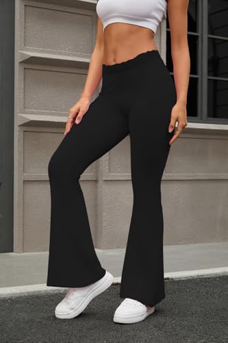 ZFLM Lace Flared Bootcut Yoga Pants for Women Low Waist Pants Casual Workout Pants Streetwear2