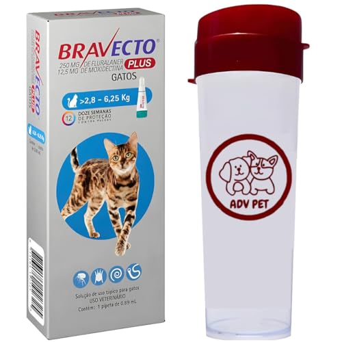Plus Antipulgas e Carrapatos para Gatos 2,8 até 6,25 kg - Proteção Eficaz Contra Pulgas, Carrapatos