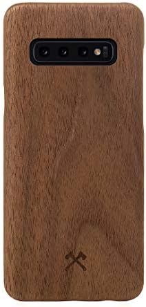 Woodcessories - Case Compatible with Samsung Galaxy S10 Plus of Real Wood, EcoCase Slim Series (Walnut)