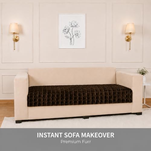 Image of STITCHNEST 'Haven Soft Series' 2 Seater Sofa Cover |Premium Velvet Fabric, Washable & Durable Furniture Cover for Modern Living Rooms