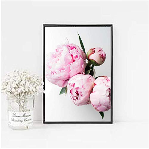 Affiche pivoines roses 50x70cm sans cadre pour decoration murale salon