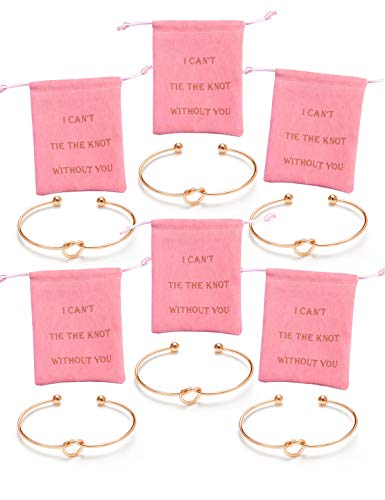 CHICNOW Bridesmaid Gifts Bridesmaid Proposal Gifts Rose Gold Bracelet for Girls Set of 6