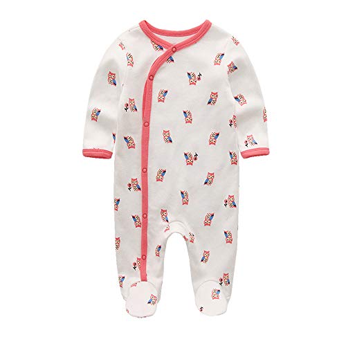 Image of Newborn Baby Boy Girl Organic Cotton Bodysuit Long Sleeve Jumpsuit 3-Pack Outfits Clothes,0-24Months