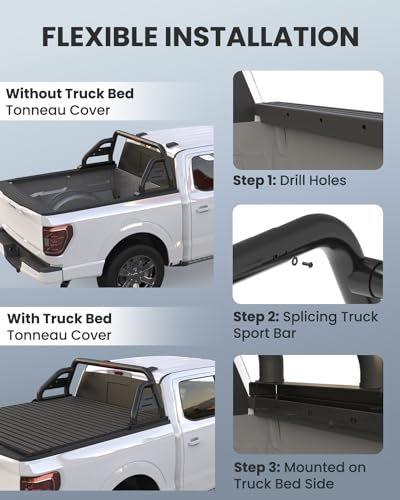 StarONE Adjustable Sport Bar Chase Rack Roll Bar for Full Size Pickup Trucks