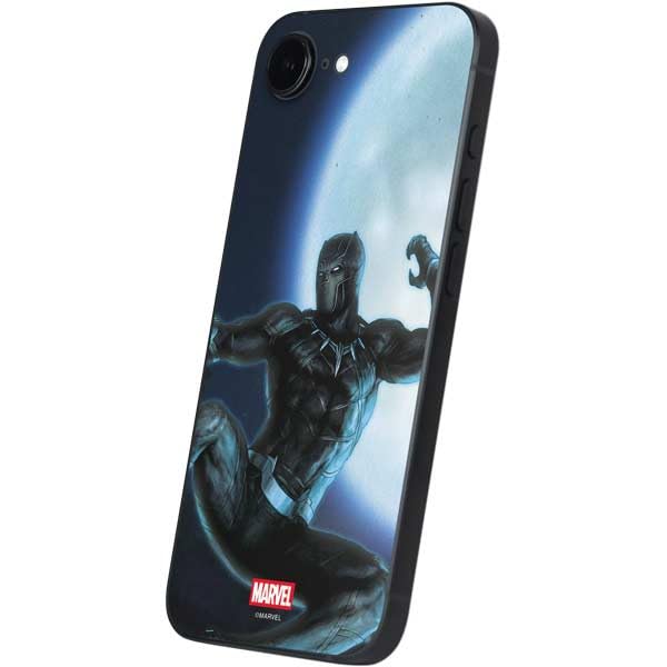 Skinit Decal Phone Skin Compatible with iPhone 16e - Officially Licensed Marvel Black Panther Jumping Through Air Design