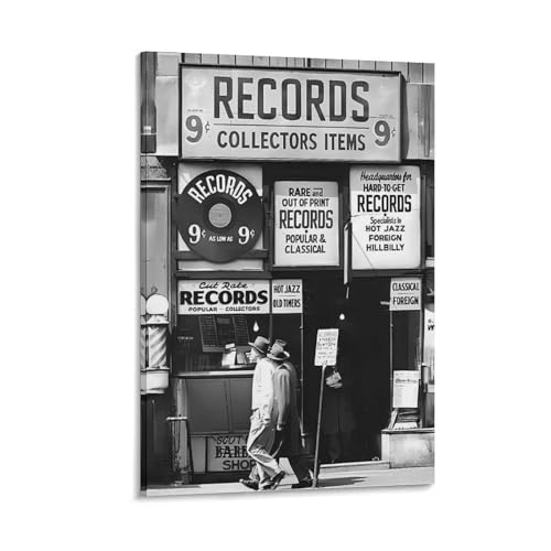 Fashion Black And White Photography Wall Art Vintage Preppy Record