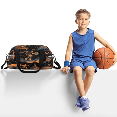 Basketball Coach Kids Duffle Bag Boys Girls Small Sport Dance Gym Bag for Overnight Travel Weekender Carry On2