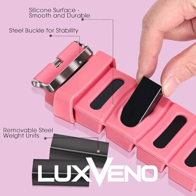 Wearable Wrist and Ankle Weights -1 lb set of 2, Ankle Weights for Women and Men, Wrist Weights for Pilates, Yoga and Walking Exercise, Office Workout and Home Gym Equipment. Adjustable Wristband and Bracelet for Hand, Leg, Wrist and Ankle