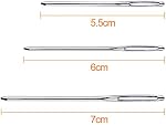 KUUQA 9 Pieces Steel Yarn Knitting Needles Large-eye Blunt Needles Sewing Needles for Cross Stitch Crocheting, Lace, Doilies Flower Projects （3 Size）
