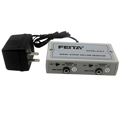 FEITA Esd Pulseira Monitor On-Line 518-2 Dupla Constante Anti Estática Pulseira Alarme Testador Inst