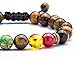 Hamoery Men Women 8mm Lava Rock Chakra Beads Bracelet Gifts Braided Rope Natural Stone Yoga Bracelet Bangle(Tiger Eye)