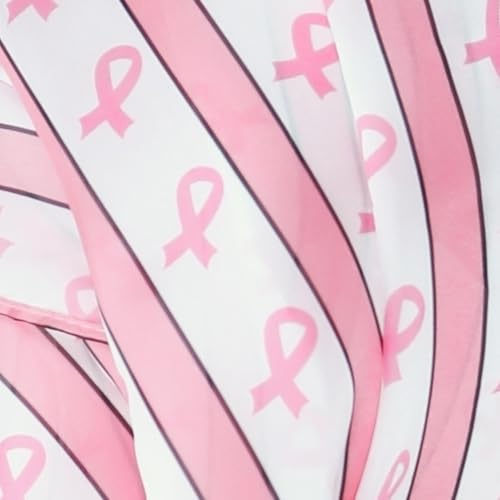 tiemart Breast Cancer Awareness Striped Infinity Scarf in White3