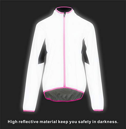 Bpbtti Women'S Reflective Safety Running Shirts Cycling Bike Jackets Lightweight Windbreakers With 2 Side Pockets thumb #4