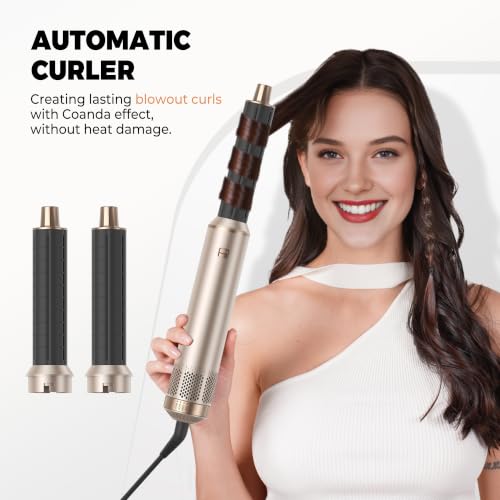 Image of 5 in 1 Blow Dryer Brush, Upgrade Hair Dryer Brush Set Negative Ion Air Styler Curling Wrap Air Curler, Hot Air Brush Curling Iron Hair Styling Tools As A Gift for Straight /Curl /Dry /Smooth