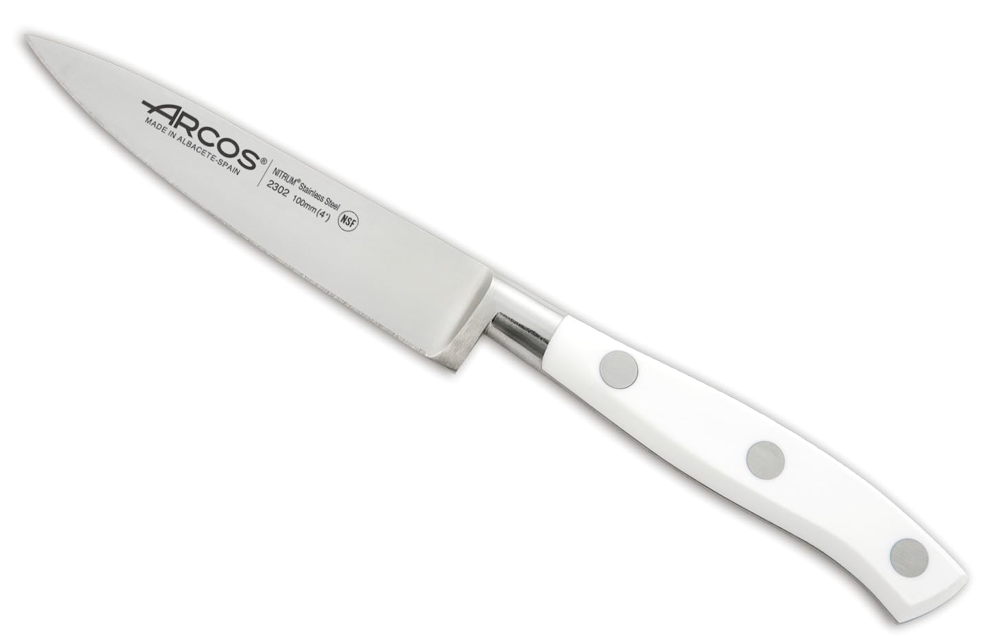 ARCOS Noże kuchenne Forged Paring 100 mm stal nierdzewna Riviera Blanc biały