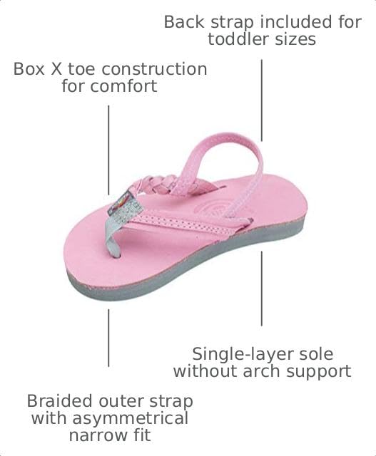 Image of Rainbow Sandals Kid's Single Layer Premier Leather Flirty Braidy