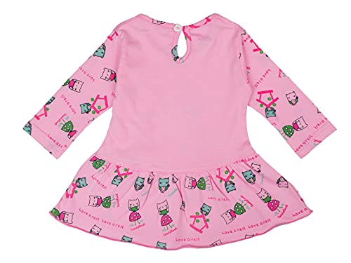 Image of Montello Cotton Dress set for Baby Girl with Full sleeves Frock Top Jhabla and Full Length Pyjamas