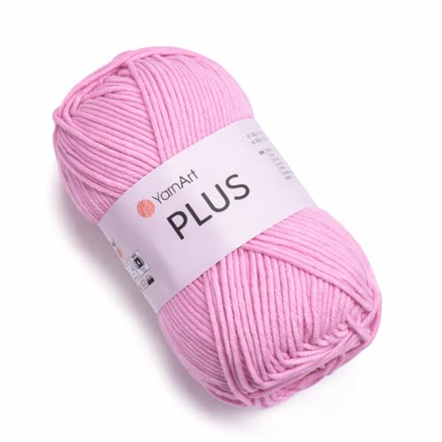 Image of YarnArt Plus Soft Cotton Blend Yarn - 100g (3.5oz) 160m (174yds), 55% Cotton 45% Acrylic - Worsted Weight #4 - Ideal for Amigurumi, Baby Projects, Knitting & Crochet - Durable & Smooth (20)