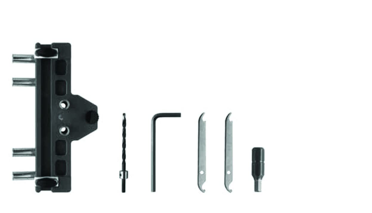 Set application battante pour charnières réglables 15 SFS intec de quincaillerie