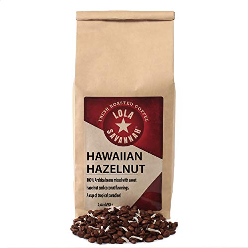 Lola Savannah Hawaiian Hazelnut Whole Bean Coffee - Tropical Inspired Blend Infused With Buttery Hazelnuts And A Milky Sweet Note From Coconuts, Caffeinated, 2Lb Bag #TOP16
